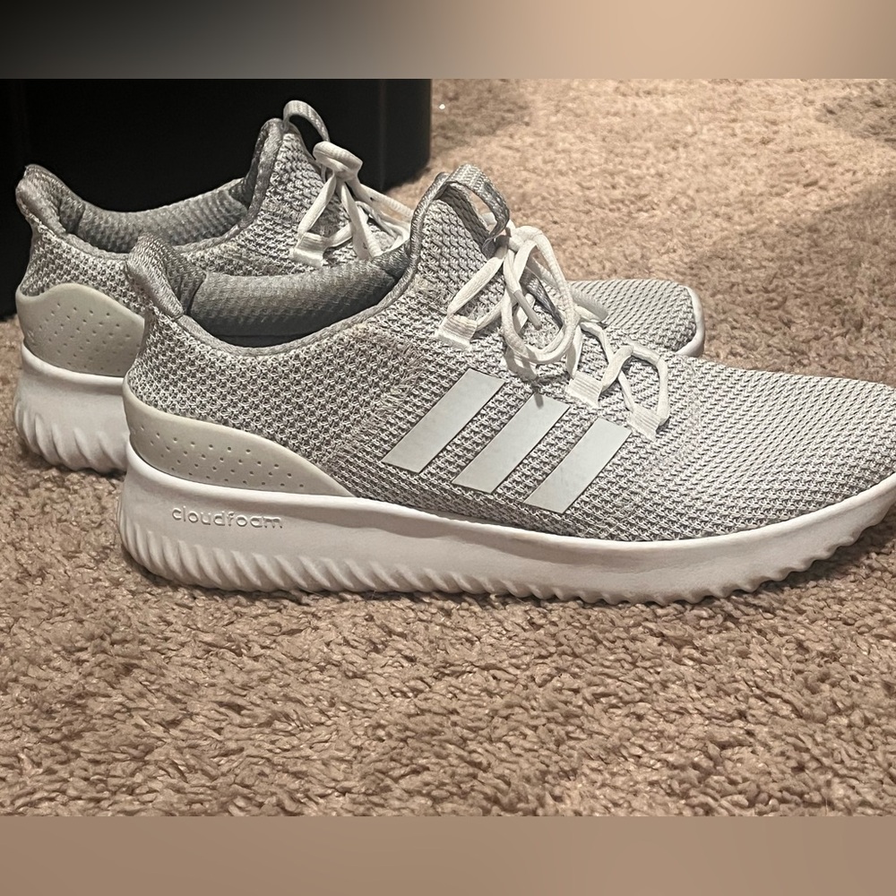 Adidas Light Gray Cloudfoam Running Shoes